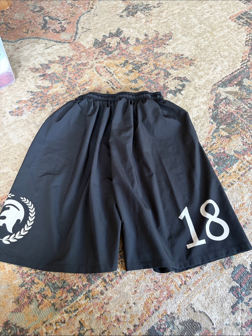 Men's Black Athletic Shorts with White Number Detail